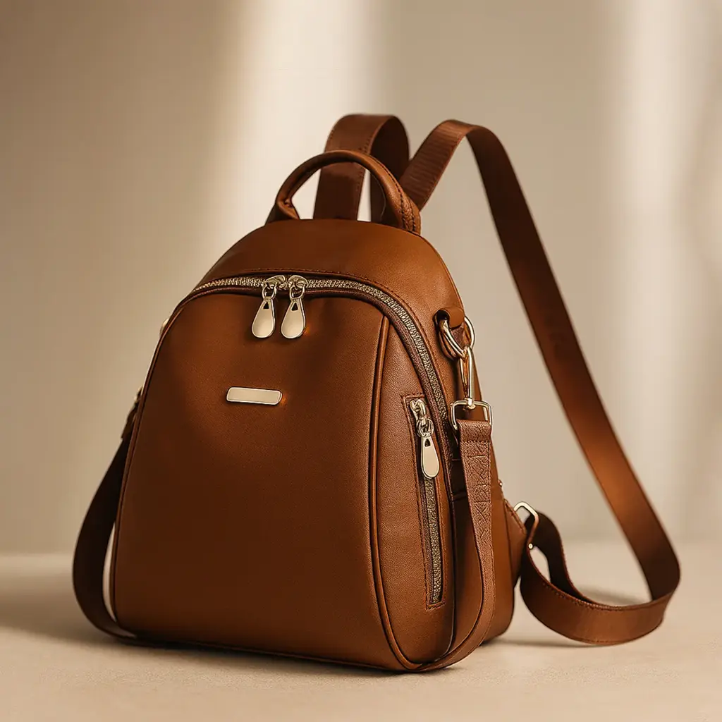 Belvoiri MultyPocket Tan Backpack – Stylish Travel & Everydays Bag for Women | Lightweight, Compact & Versatile