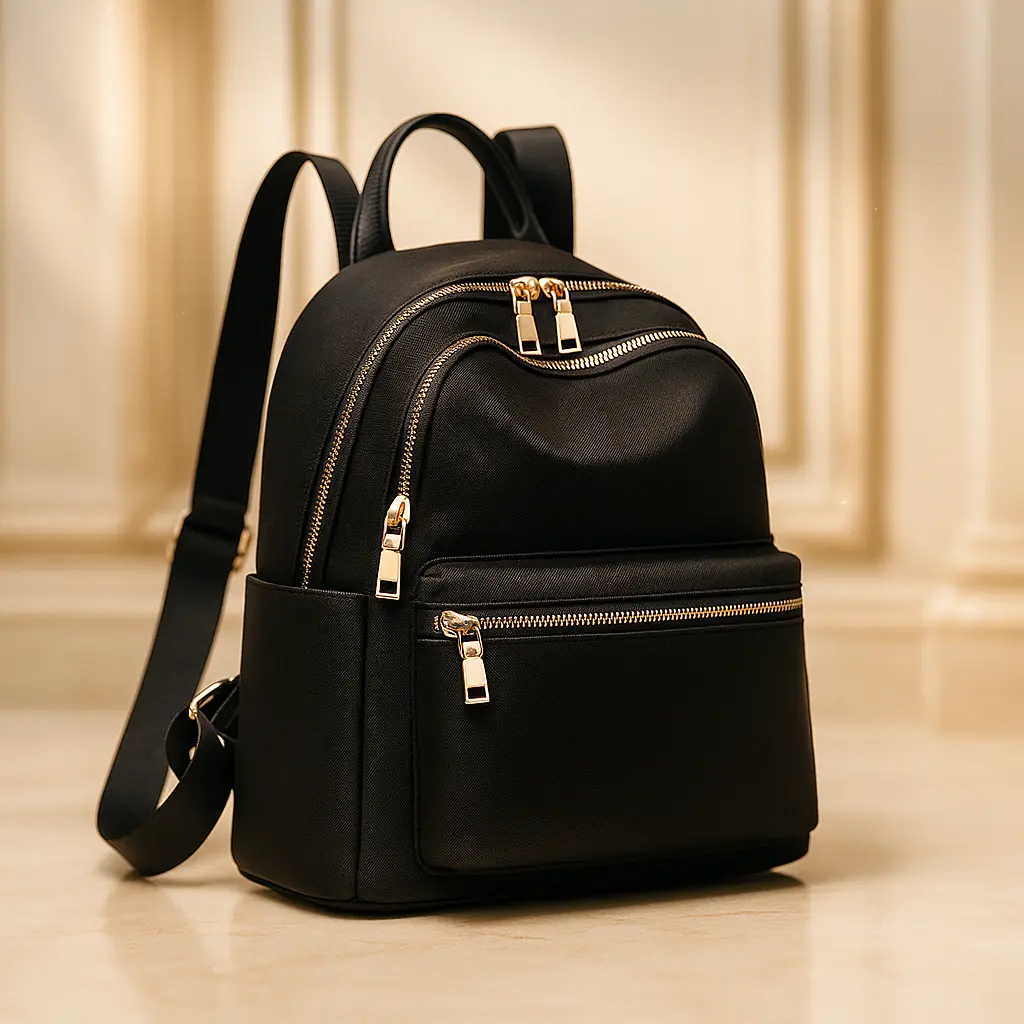 Belvoiri Solid Black Backpack – Stylish Travel & Everydays Bag for Women | Lightweight, Compact & Versatile