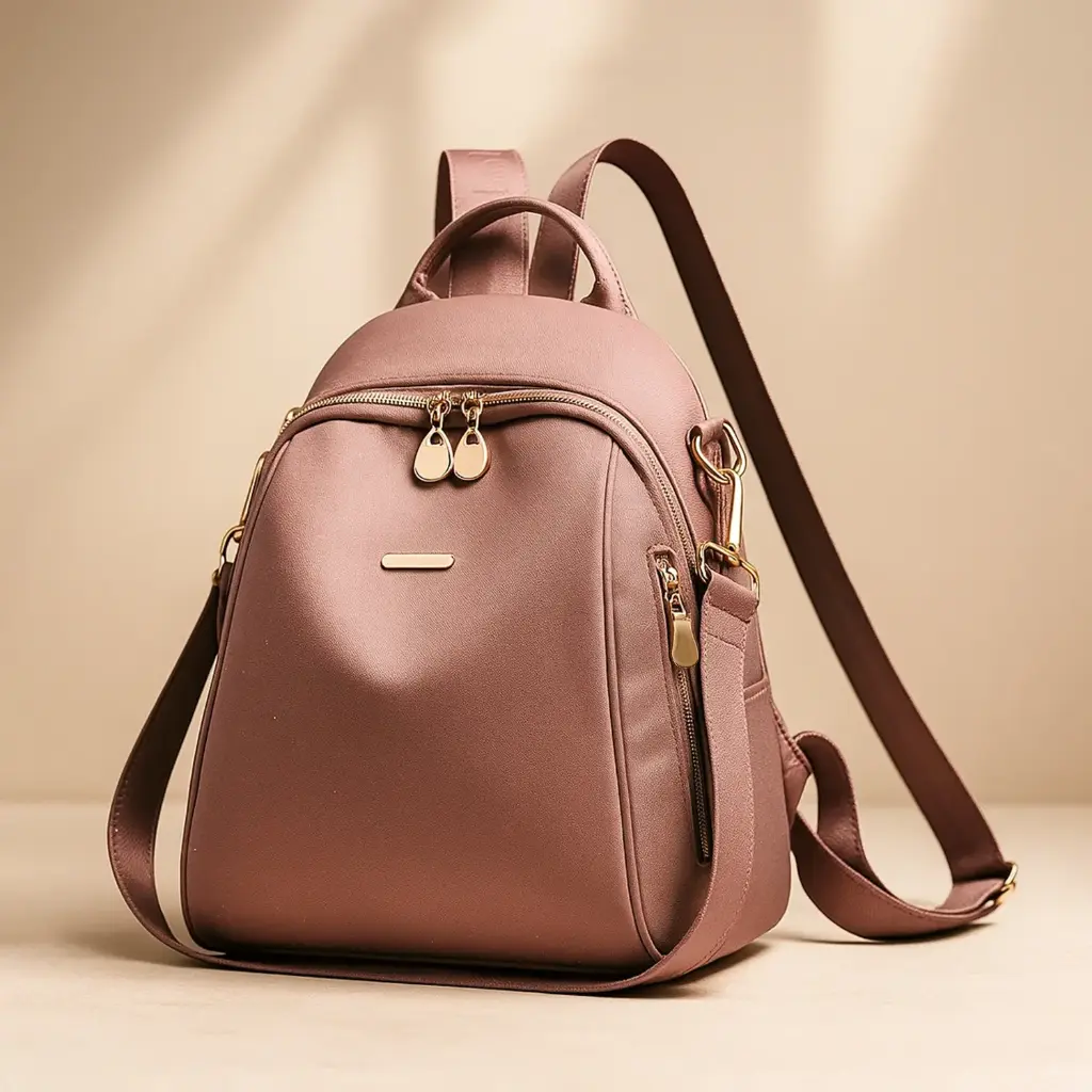 Belvoiri Baby Pink MultyPocket Black Backpack – Stylish Travel & Everydays Bag for Women | Lightweight, Compact & Versatile