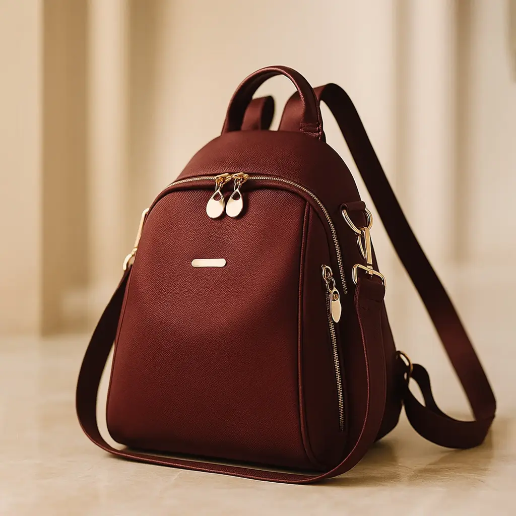 Belvoiri MultyPocket Maroon Backpack – Stylish Travel & Everydays Bag for Women | Lightweight, Compact & Versatile